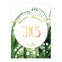 Kartka składana KARNET B6 KOMUNIA konwalia B6 Henry (5907465663236)