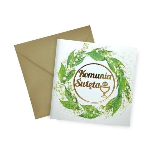 Kartka składana KARNET B6 KOMUNIA konwalia B6 Henry (5907465663236)
