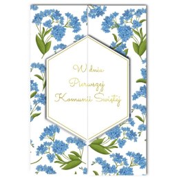 Kartka składana Karnet A5 KOMUNIA ROZ NIEZAPOMINAJKA A5 Henry (5907465664899)