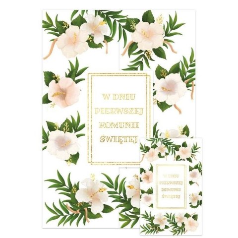 Kartka składana Karnet A5 KOMUNIA Z KLAPKĄ HIBISKUS A5 Henry (5907465667548)
