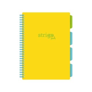 Kołozeszyt (kołonotatnik) NEON ŻÓŁTY A4 100k. 80g krata Strigo (PADS011)