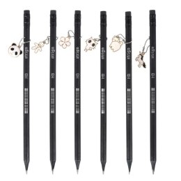 Ołówek Strigo z czarnego drewna z gumką HB (SSC385)