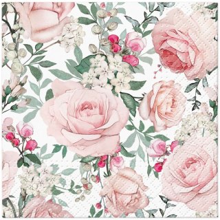 Serwetki Coktail Gorgeous Roses k mix nadruk papier Paw (SDC122600)