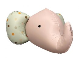 Balon foliowy Słoń 3D, szary matowy, 63x50 cm, różowy Godan (BF-HSRM)