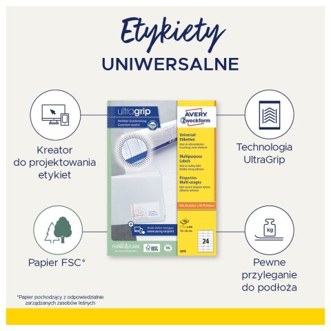 Etykieta samoprzylepna biały [mm:] 105x41 Zweckform (3477)