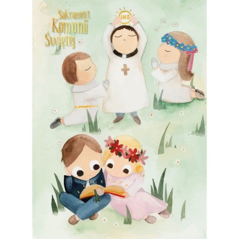 Kartka składana KARNET B6 KOMUNIA Łąka B6 Henry (5907465660303)