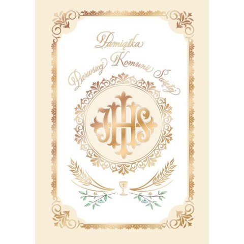 Kartka składana KARNET B6 KOMUNIA ORNAMENT B6 [mm:] 130 Henry (5905701482382)