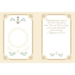 Kartka składana KARNET B6 KOMUNIA ORNAMENT B6 [mm:] 130 Henry (5905701482382)