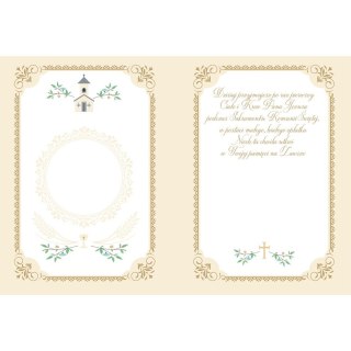 Kartka składana KARNET B6 KOMUNIA ORNAMENT B6 [mm:] 130 Henry (5905701482382)