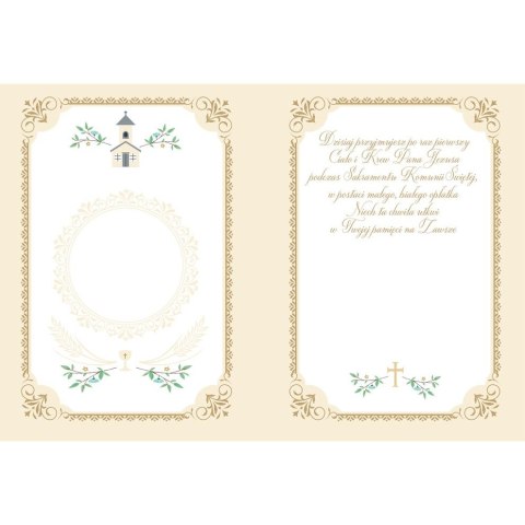Kartka składana KARNET B6 KOMUNIA ORNAMENT B6 [mm:] 130 Henry (5905701482382)