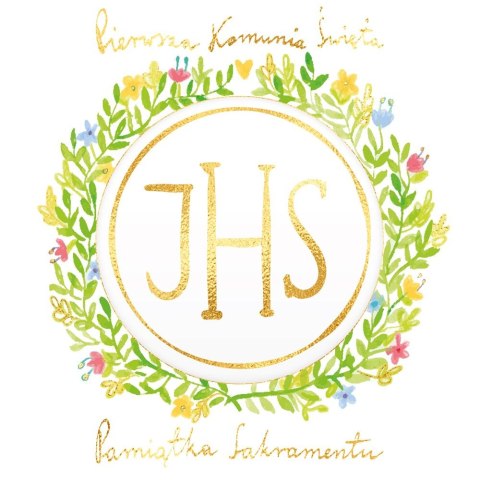 Kartka składana KARNET KW KOMUNIA Wianek Kwiaty kw Henry (5907465664844)