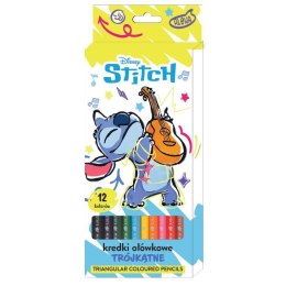 Kredki ołówkowe Stitch trójkątne 12 kol. Beniamin