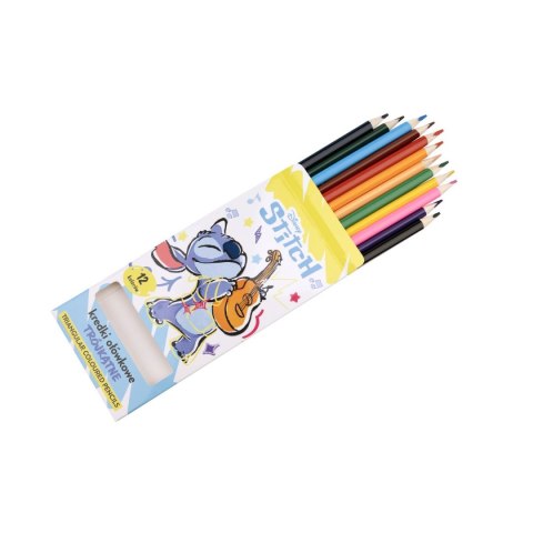 Kredki ołówkowe Stitch trójkątne 12 kol. Beniamin