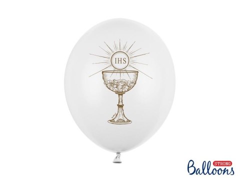 Balon gumowy Strong Ihs komunia 50 szt. biały 300mm Partydeco (SB14P-111-008)