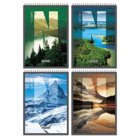 Kołozeszyt (kołonotatnik) Nature 9554445 A7 40k. krata Herlitz (400198705)