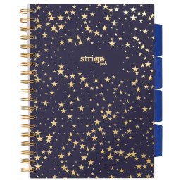 Kołozeszyt (kołonotatnik) czarny GWIAZDY B5 100k. 80g krata Strigo (PADS008)