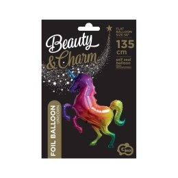Balon foliowy Jednorożec 135 cm tęczowy 56cal Godan (BF-HJRT)