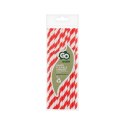Słomka papierowe, łamane, czerwone paski 6x200 mm/12szt. 12 szt Godan (RP-LC12)