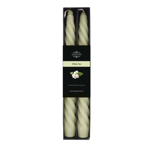 Świeca stołowa zakręcona o zapachu White Tea (opak. 2 szt.) [mm:] 250 Pavoncella (8716516195636)