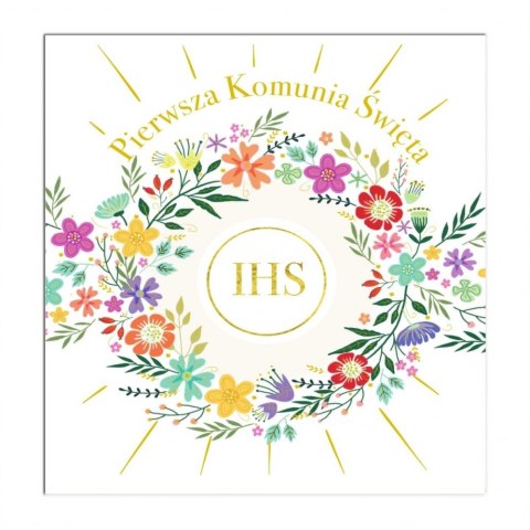 Kartka składana KARNET KW KOMUNIA TŁ WIANEK KOLOR kw Henry (5907465664981)