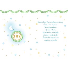 Kartka składana Karnet A5 KOMUNIA GOŁAB NIEBIESKI A5 Henry (5905701482634)