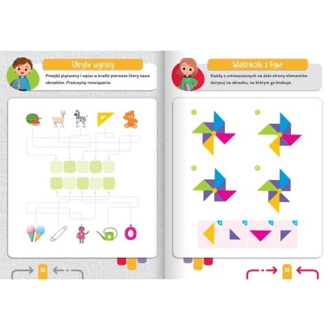 Książka dla dzieci Księga łamigłówek od 6 lat. Labirynty, krzyżówki, szyfrogramy Aksjomat