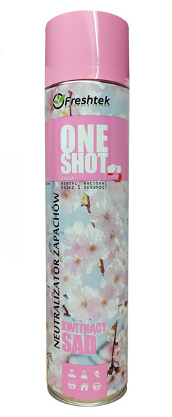 Odświeżacz powietrza 600 ml Freshtek ONE SHOT - Kwitnący Sad