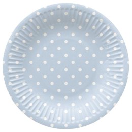 Talerz jednorazowy Dots Light Blue tektura śr. 180mm 8 szt Paw (PPD8002205)