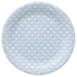 Talerz jednorazowy Dots Light Blue tektura śr. 230mm 8 szt Paw (PPL8002205)