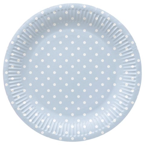 Talerz jednorazowy Dots Light Blue tektura śr. 230mm 8 szt Paw (PPL8002205)