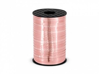 Wstążka plastikowa, różowe złoto 5x225 [mm x m] różowy Partydeco (PRM5-019R)