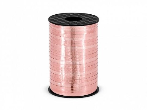 Wstążka plastikowa, różowe złoto 5x225 [mm x m] różowy Partydeco (PRM5-019R)