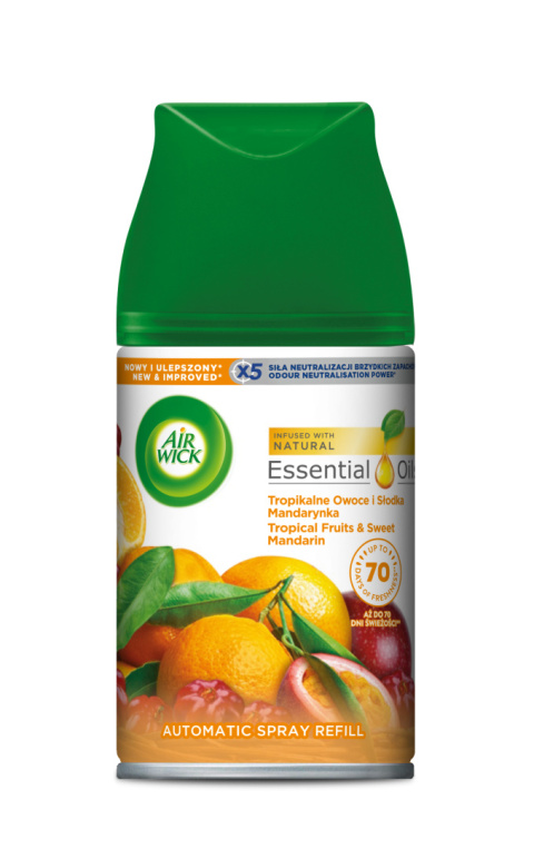 Air Wick Freshmatic - wkład do automatycznego odświeżacza powietrza, 250 ml - Tropikalne owoce i słodka mandarynka
