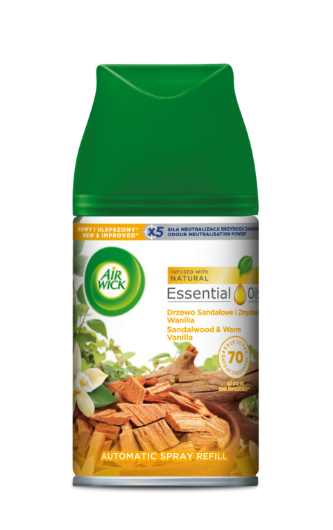 Air Wick Freshmatic - wkład do automatycznego odświeżacza powietrza, 250 ml - Drzewo sandałowe i zmysłowa wanilia