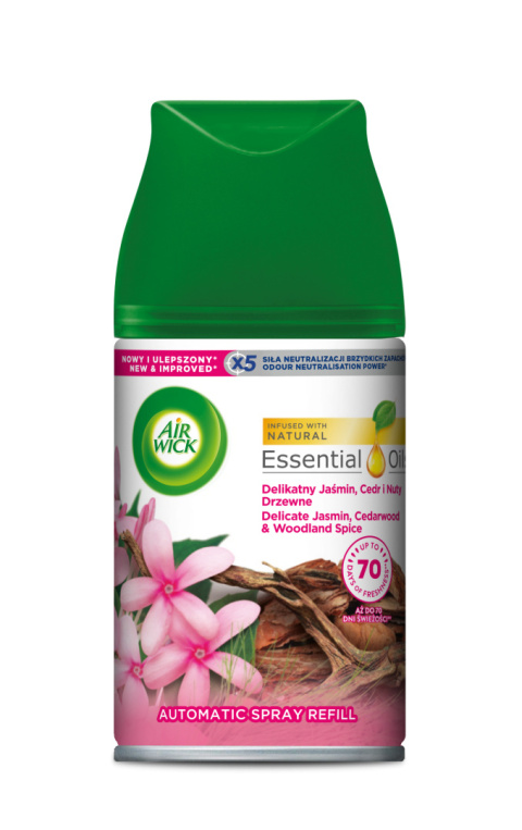 Air Wick Freshmatic - wkład do automatycznego odświeżacza powietrza, 250 ml - Delikatny jaśmin, cedr i nuty drzewne