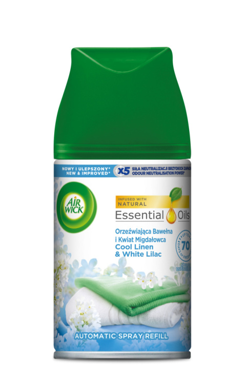 Air Wick Freshmatic - wkład do automatycznego odświeżacza powietrza, 250 ml - Orzeźwiająca bawełna i kwiat migdałowca