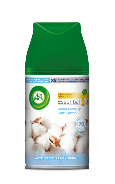 Air Wick Freshmatic - wkład do automatycznego odświeżacza powietrza, 250 ml - Kwiat bawełny