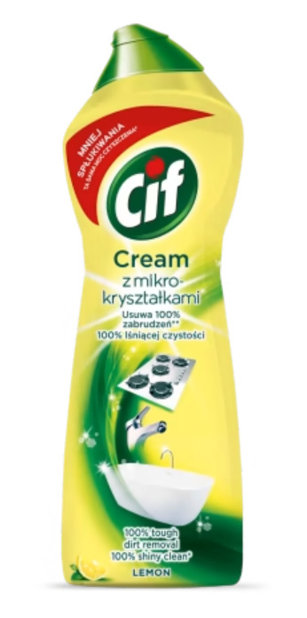 Cif Cream - mleczko z mikrokryształkami 750 ml - Lemon