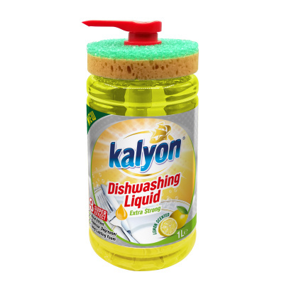 KALYON Płyn do naczyń z dozownikiem i gąbką 1L - Cytryna