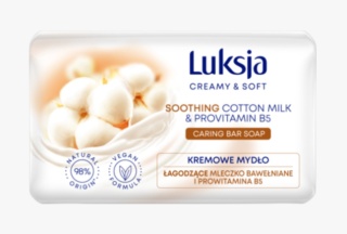 Luksja Creamy & Soft - mydło w kostce - Mleczko Bawełniane