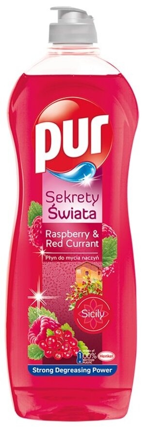 PUR Sekrety Świata Płyn do mycia naczyń 750 ml - Malina i Czerwona Porzeczka