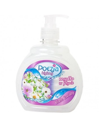 Poezja mydło w płynie z pompką 500ml - Białe kwiaty