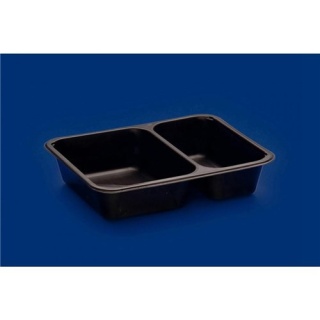 Pojemnik PP do zgrzewu 2-dzielny czarny 600 + 700ml