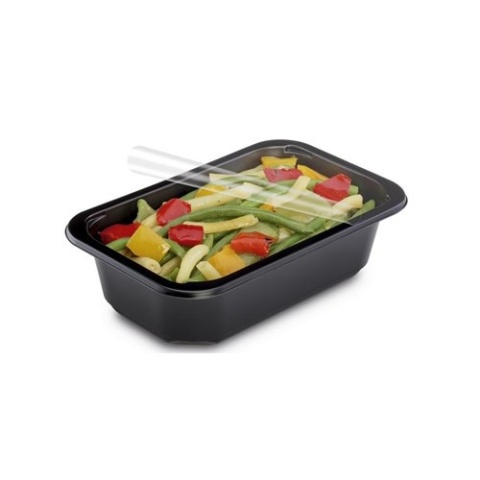 Pojemnik PP do zgrzewu niedzielony czarny 600ml