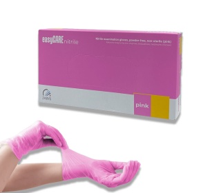 Rękawiczki Nitrylowe bezpudrowe 100 szt. Różowe Zarys Easycare PINK - rozmiar M