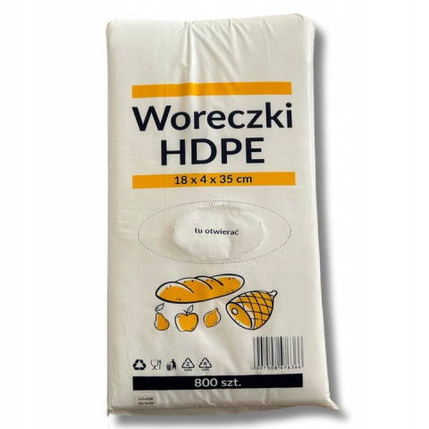 Woreczki foliowe HDPE 18x4x35 - 800 sztuk