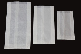 Torba papierowa fałdowa na cukierki biała 29x15x6 cm