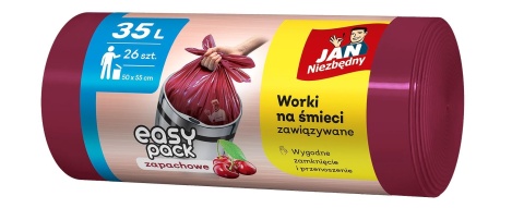 Jan Niezbędny Easy Pack worki na śmieci 35L Wiśnia
