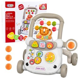 Chodzik Interaktywny Pchacz Klocki Zegar Koła Zębate Szary Lean (22825)