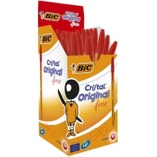 Długopis CRISTAL FINE CZERWONY wkład czerwony 0,7mm Bic (872720)